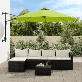 Sombrilla de pared con LED verde manzana 290 cm de vidaXL, Sombrillas - Ref: Foro24-362893, Precio: 119,37 €, Descuento: %