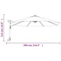 Sombrilla de pared con LED verde manzana 290 cm de vidaXL, Sombrillas - Ref: Foro24-362893, Precio: 119,37 €, Descuento: %