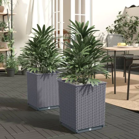 Jardineras 2 uds polipropileno gris oscuro 30x30x37 cm de vidaXL, Maceteros y jardineras - Ref: Foro24-364180, Precio: 52,93 ...