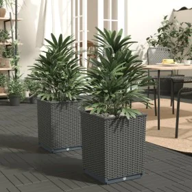 Planters 2 units black polypropylene 30x30x37 cm by vidaXL, Pots and planters - Ref: Foro24-364182, Price: 57,02 €, Discount: %