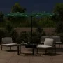 Sombrilla doble con luces LED verde 316x240 cm de vidaXL, Sombrillas - Ref: Foro24-362970, Precio: 168,20 €, Descuento: %