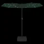 Sombrilla doble con luces LED verde 316x240 cm de vidaXL, Sombrillas - Ref: Foro24-362970, Precio: 168,20 €, Descuento: %
