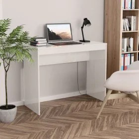 Glossy white plywood desk 90x40x72 cm by vidaXL, Desks - Ref: Foro24-800384, Price: 48,32 €, Discount: %