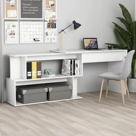 Escritorio de esquina madera contrachapada blanco 200x50x76 cm de vidaXL, Escritorios - Ref: Foro24-801098, Precio: 105,35 €,...