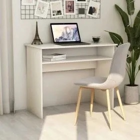 Escritorio de madera contrachapada blanco 90x50x74 cm de vidaXL, Escritorios - Ref: Foro24-801170, Precio: 69,61 €, Descuento: %