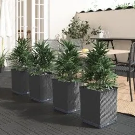 Jardineras 4 uds polipropileno negro 30x30x37 cm de vidaXL, Maceteros y jardineras - Ref: Foro24-364187, Precio: 106,50 €, De...