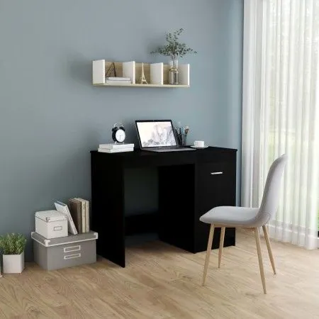Escritorio de madera contrachapada negro 100x50x76 cm de vidaXL, Escritorios - Ref: Foro24-801797, Precio: 84,02 €, Descuento: %