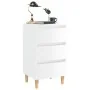 Nightstand with glossy white solid wood legs 40x35x69 cm by vidaXL, Nightstands - Ref: Foro24-805899, Price: 61,71 €, Discoun...