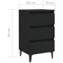 Nightstands with metal legs 2 units black 40x35x69 cm by vidaXL, Nightstands - Ref: Foro24-805908, Price: 131,07 €, Discount: %