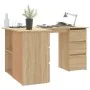Escritorio de esquina contrachapada color roble 145x100x76cm de vidaXL, Escritorios - Ref: Foro24-801092, Precio: 154,19 €, D...