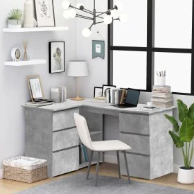 Escritorio de esquina contrachapada gris hormigón 145x100x76 cm de vidaXL, Escritorios - Ref: Foro24-801093, Precio: 180,73 €...
