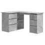 Eckschreibtisch aus grauem Beton-Sperrholz 145x100x76 cm von vidaXL, Schreibtische - Ref: Foro24-801093, Preis: 180,73 €, Rab...