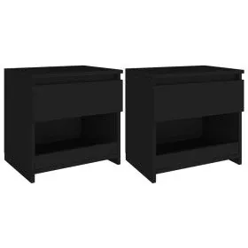 Nightstands 2 pcs black plywood 40x30x39 cm by vidaXL, Nightstands - Ref: Foro24-803446, Price: 51,43 €, Discount: %