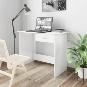 Escritorio de aglomerado blanco brillante 100x50x76 cm de vidaXL, Escritorios - Ref: Foro24-800555, Precio: 60,05 €, Descuent...