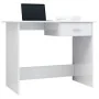 Schreibtisch aus glänzend weißer Spanplatte, 100 x 50 x 76 cm von vidaXL, Schreibtische - Ref: Foro24-800555, Preis: 60,05 €,...