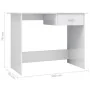 Schreibtisch aus glänzend weißer Spanplatte, 100 x 50 x 76 cm von vidaXL, Schreibtische - Ref: Foro24-800555, Preis: 60,05 €,...