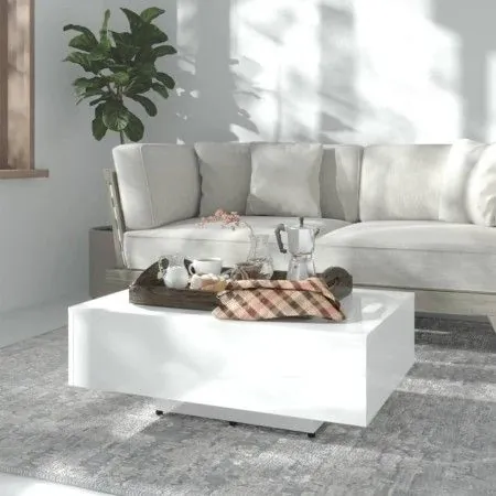Mesa de centro madera contrachapada blanco brillo 85x55x31 cm de vidaXL, Mesas de centro - Ref: Foro24-803386, Precio: 65,62 ...