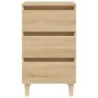 Mesita de noche patas madera maciza roble Sonoma 40x35x69 cm de vidaXL, Mesitas de noche - Ref: Foro24-805893, Precio: 61,09 ...