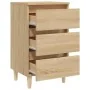 Mesita de noche patas madera maciza roble Sonoma 40x35x69 cm de vidaXL, Mesitas de noche - Ref: Foro24-805893, Precio: 61,09 ...