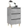 Mesitas de noche 2 uds patas madera gris hormigón 40x35x69 cm de vidaXL, Mesitas de noche - Ref: Foro24-805896, Precio: 97,50...