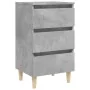 Mesitas de noche 2 uds patas madera gris hormigón 40x35x69 cm de vidaXL, Mesitas de noche - Ref: Foro24-805896, Precio: 97,50...