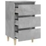 Mesitas de noche 2 uds patas madera gris hormigón 40x35x69 cm de vidaXL, Mesitas de noche - Ref: Foro24-805896, Precio: 97,50...
