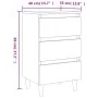 Mesitas de noche 2 uds patas madera gris hormigón 40x35x69 cm de vidaXL, Mesitas de noche - Ref: Foro24-805896, Precio: 97,50...