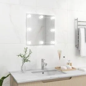 Quadratischer Wandspiegel aus Glas mit LED-Leuchten von vidaXL, Spiegel - Ref: Foro24-3078636, Preis: 41,41 €, Rabatt: %