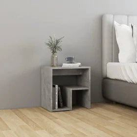 Mesita de noche madera contrachapada gris hormigón 40x30x40 cm de vidaXL, Mesitas de noche - Ref: Foro24-806336, Precio: 32,1...