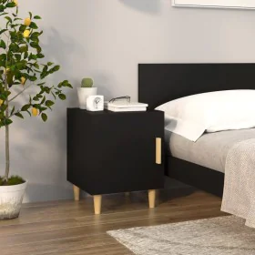Mesita de noche madera contrachapada negra de vidaXL, Mesitas de noche - Ref: Foro24-812044, Precio: 40,32 €, Descuento: %