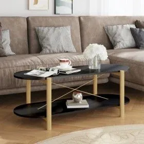 Mesa de centro madera contrachapada negro 110x48x40 cm de vidaXL, Mesas de centro - Ref: Foro24-345688, Precio: 50,29 €, Desc...