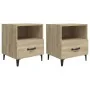 Mesitas de noche 2 unidades madera contrachapada roble Sonoma de vidaXL, Mesitas de noche - Ref: Foro24-812031, Precio: 75,37...