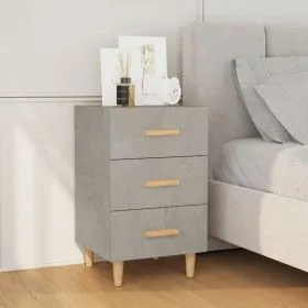 Mesita de noche madera de ingeniería gris hormigón 40x40x66 cm de vidaXL, Mesitas de noche - Ref: Foro24-812082, Precio: 58,4...