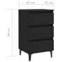 Bedside table with black metal legs 40x35x69 cm by vidaXL, Nightstands - Ref: Foro24-805907, Price: 66,32 €, Discount: %