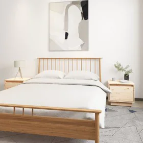 Mesitas de noche 2 uds madera maciza de pino 35x34x32 cm de vidaXL, Mesitas de noche - Ref: Foro24-813396, Precio: 75,46 €, D...