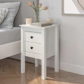 Solid white pine wood bedside table 40x35x61.5 cm by vidaXL, Nightstands - Ref: Foro24-813691, Price: 60,77 €, Discount: %