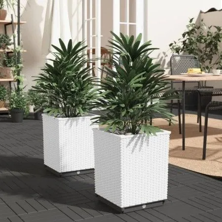 Jardineras 2 unidades polipropileno blanco 30x30x37 cm de vidaXL, Maceteros y jardineras - Ref: Foro24-364183, Precio: 57,77 ...