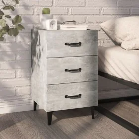 Mesita de noche madera de ingeniería gris hormigón 40x40x66 cm de vidaXL, Mesitas de noche - Ref: Foro24-812091, Precio: 57,7...