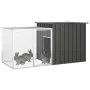 Galvanized anthracite steel rabbit cage 200x91x100 cm by vidaXL, Cages and habitats for small animals - Ref: Foro24-3155527, ...