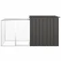 Galvanized anthracite steel rabbit cage 200x91x100 cm by vidaXL, Cages and habitats for small animals - Ref: Foro24-3155527, ...