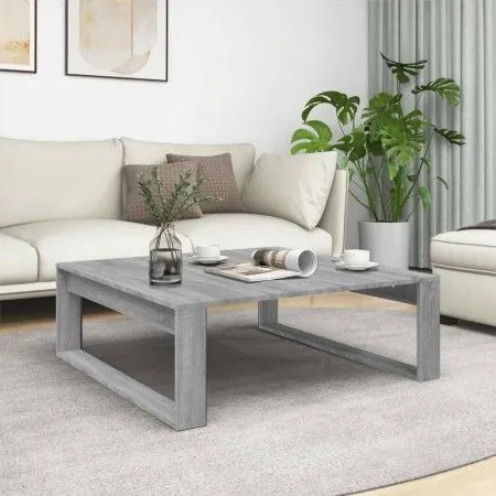 Mesa de centro madera contrachapada gris Sonoma 100x100x35 cm de vidaXL, Mesas de centro - Ref: Foro24-816000, Precio: 60,44 ...