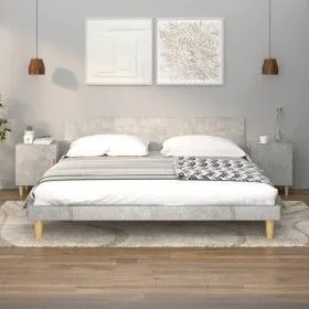 Mesitas de noche 2 uds madera contrachapada gris hormigón de vidaXL, Mesitas de noche - Ref: Foro24-812051, Precio: 46,28 €, ...