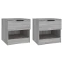 Mesitas de noche 2 uds madera contrachapada gris Sonoma de vidaXL, Mesitas de noche - Ref: Foro24-817048, Precio: 71,73 €, De...
