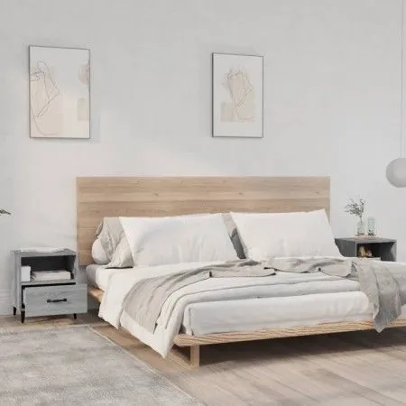 Mesita de noche 2 unidades madera contrachapada gris Sonoma de vidaXL, Mesitas de noche - Ref: Foro24-817306, Precio: 72,95 €...