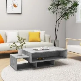 Mesa de centro madera de ingeniería gris hormigón 105x55x32 cm de vidaXL, Mesas de centro - Ref: Foro24-808526, Precio: 73,92...