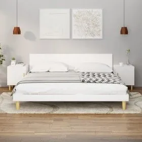 Mesitas de noche 2 unidades madera contrachapada blancas de vidaXL, Mesitas de noche - Ref: Foro24-812043, Precio: 66,07 €, D...