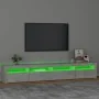 Mueble de TV con luces LED gris hormigón 240x35x40 cm de vidaXL, Muebles TV - Ref: Foro24-3152725, Precio: 153,31 €, Descuent...