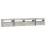 Mueble de TV con luces LED gris hormigón 240x35x40 cm de vidaXL, Muebles TV - Ref: Foro24-3152725, Precio: 153,31 €, Descuent...