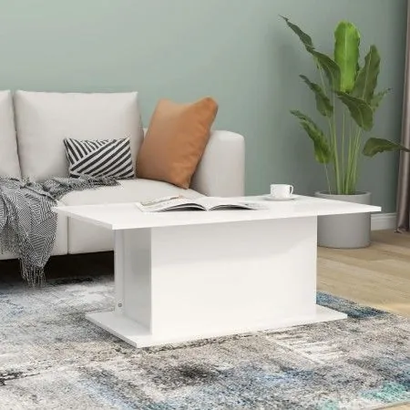 Mesa de centro madera de ingeniería blanca 102x55,5x40 cm de vidaXL, Mesas de centro - Ref: Foro24-810307, Precio: 44,38 €, D...