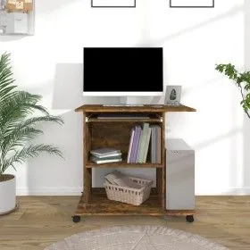 Escritorio de madera contrachapada roble ahumado 80x50x75 cm de vidaXL, Escritorios - Ref: Foro24-815543, Precio: 71,97 €, De...